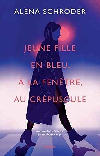 jeune fille en bleu, à la fenêtre, au crépuscule