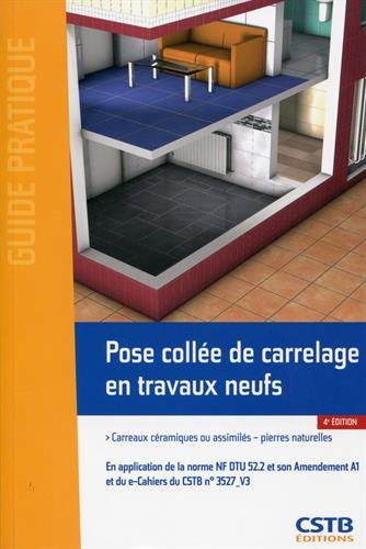 Pose collee de carrelage en travaux neuf